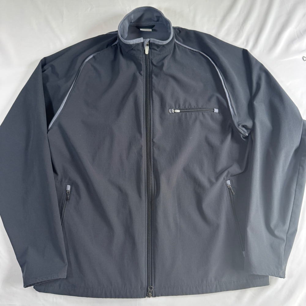 Nike Full Zip Track Jacket Mens Large Black Grey Reflective Piping Lightweight - Picture 3 of 9